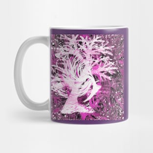 White trees on purple Mug